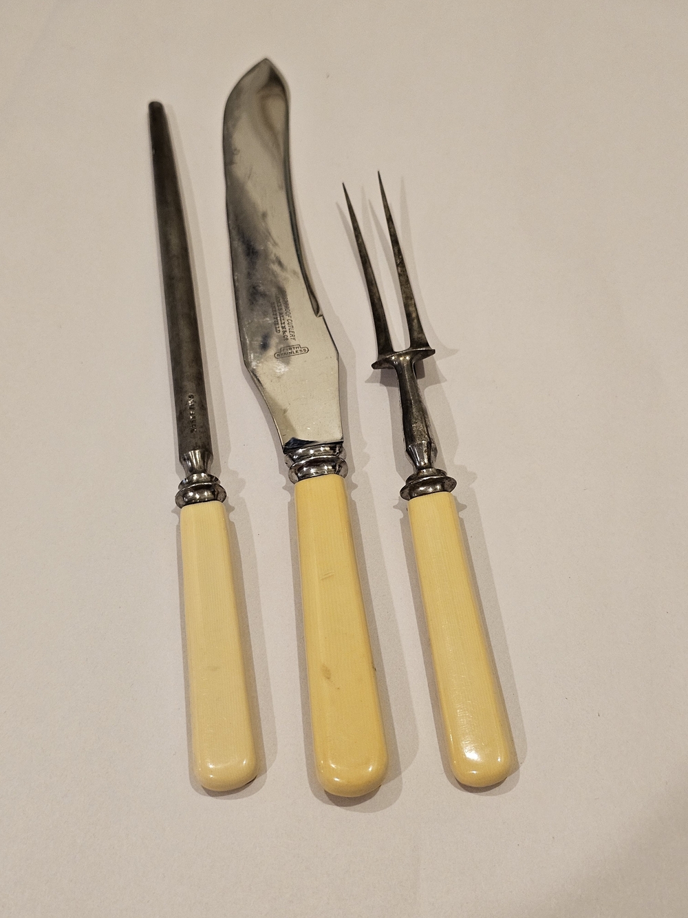 Three-Piece Carving Set with Celluloid Handles